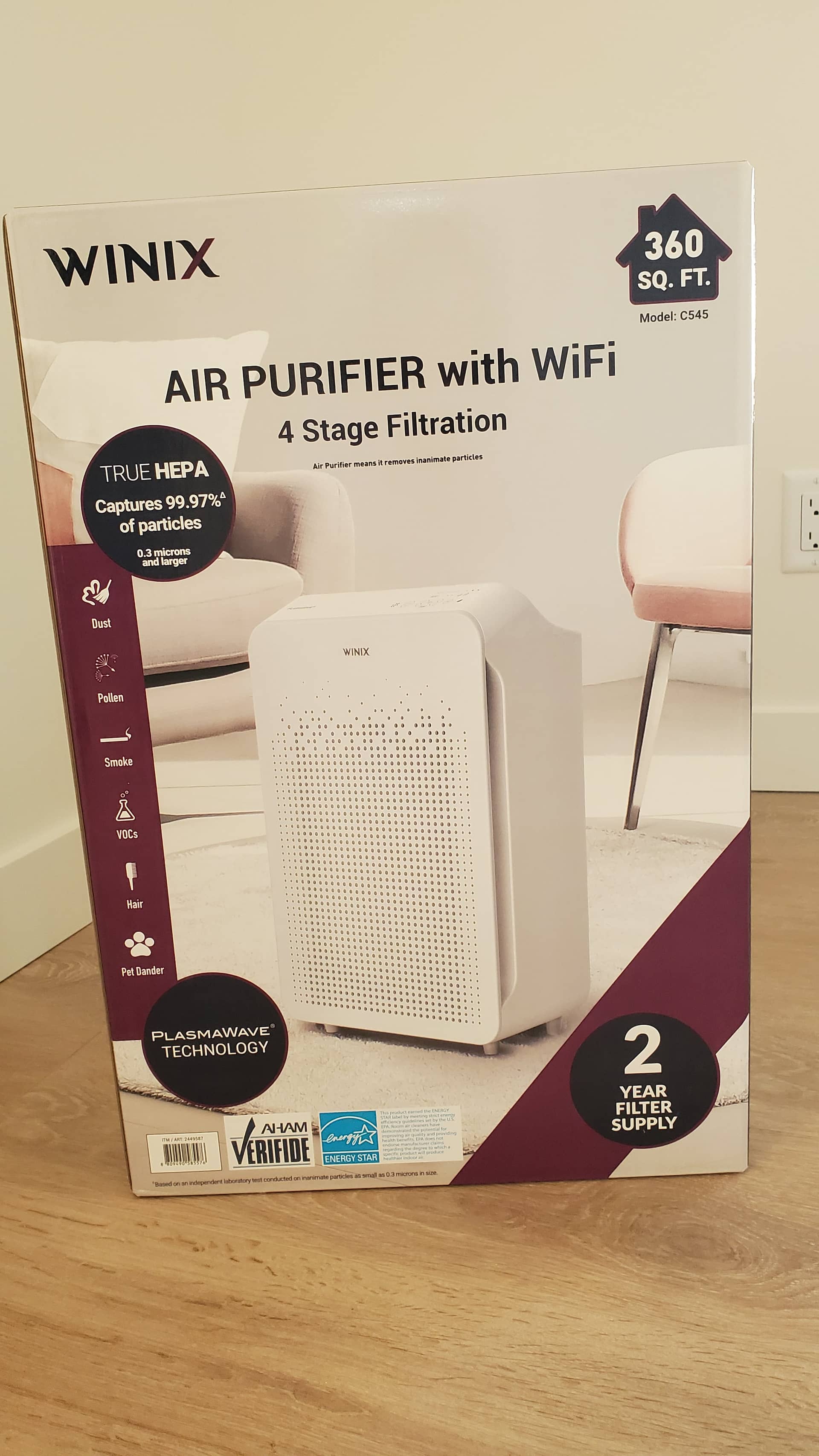 Winix C545 Air Purifier with True HEPA filter set 썸네일