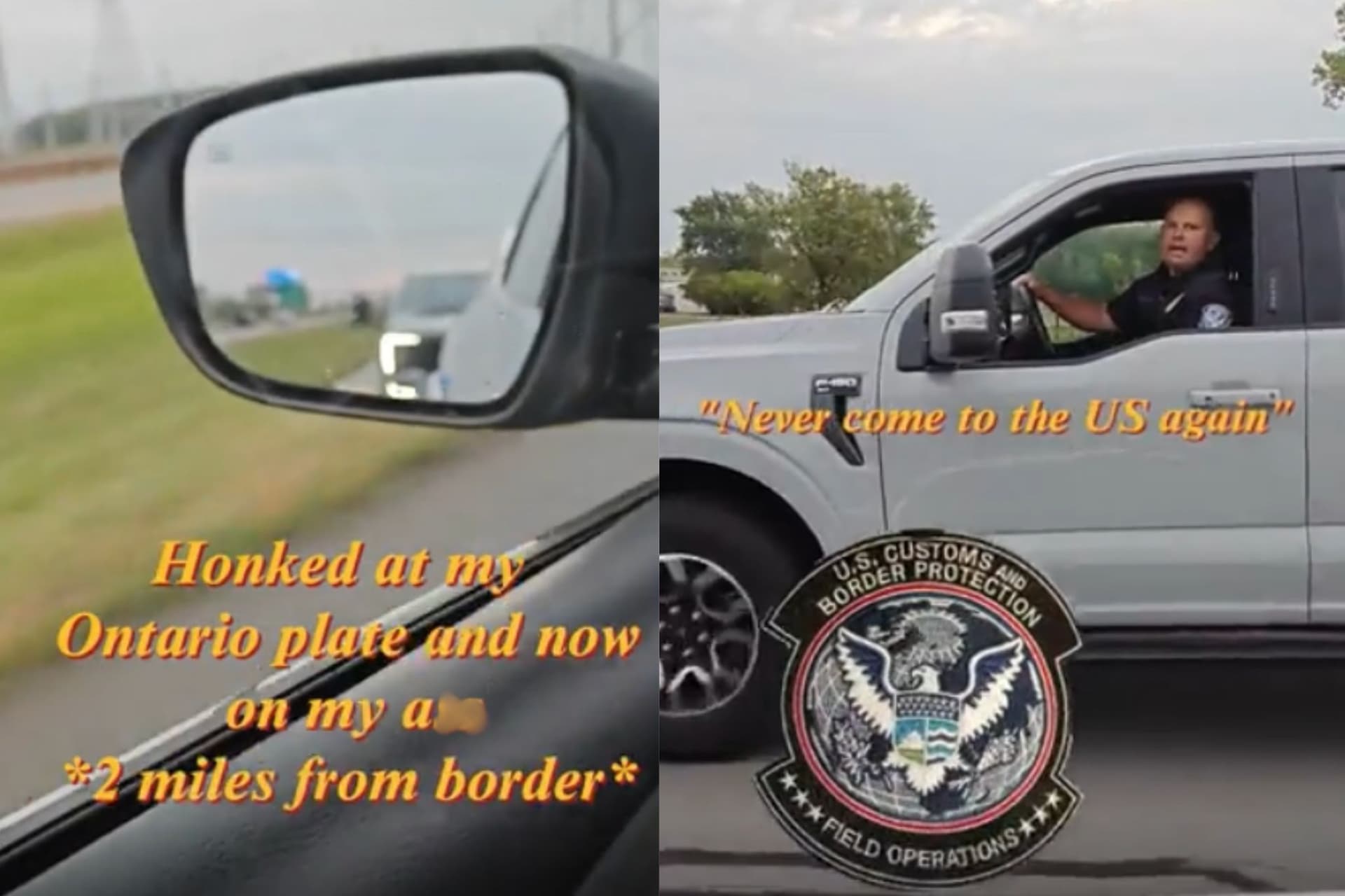 미국 국경 요원, 캐나다 운전자에게 '다시는 미국 오지 마!' 외치는 사건 발생-이미지