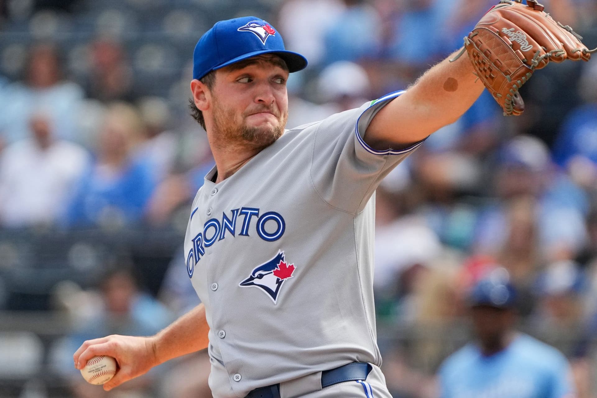 Toronto Blue Jays 신인 투수 Trey Yesavage, 가족이 자신의 경기 때문에 공격받았다고 밝혀-이미지