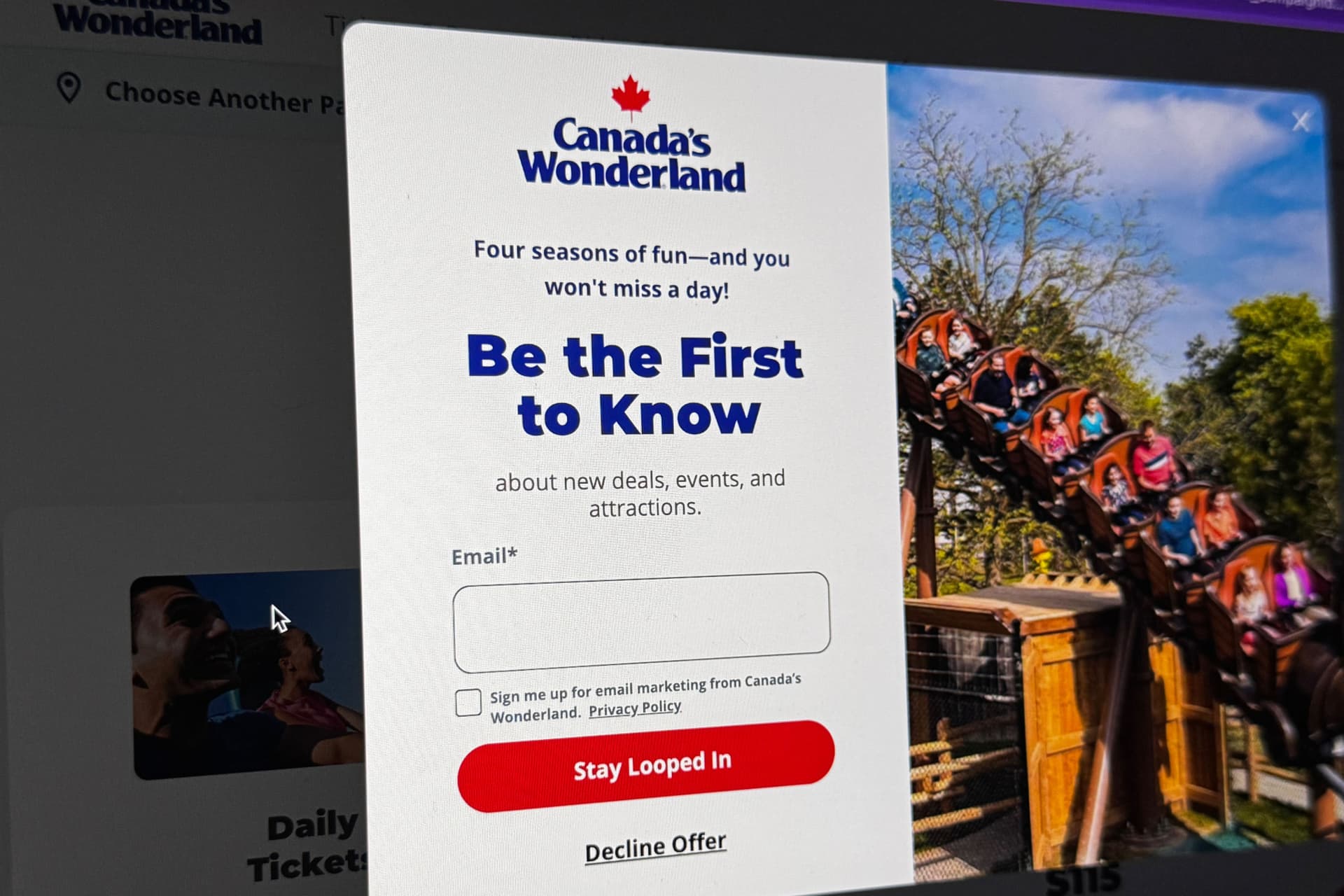 Canada’s Wonderland, 온라인 가격 표기 문제로 소송 당해-이미지