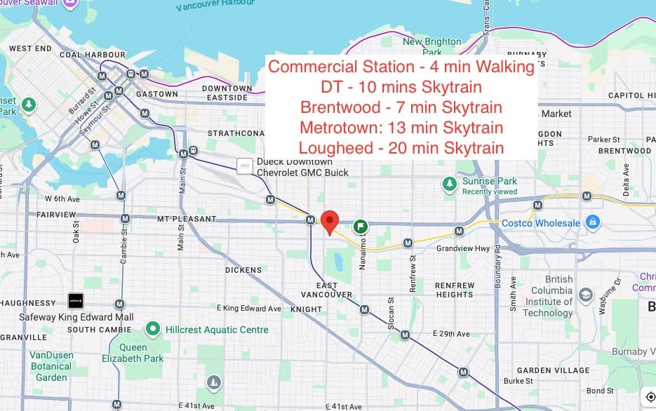 역세권/엑스포라인 커머셜역 도보 4분 주소: 1950 E 11th Ave, Vancouver 썸네일