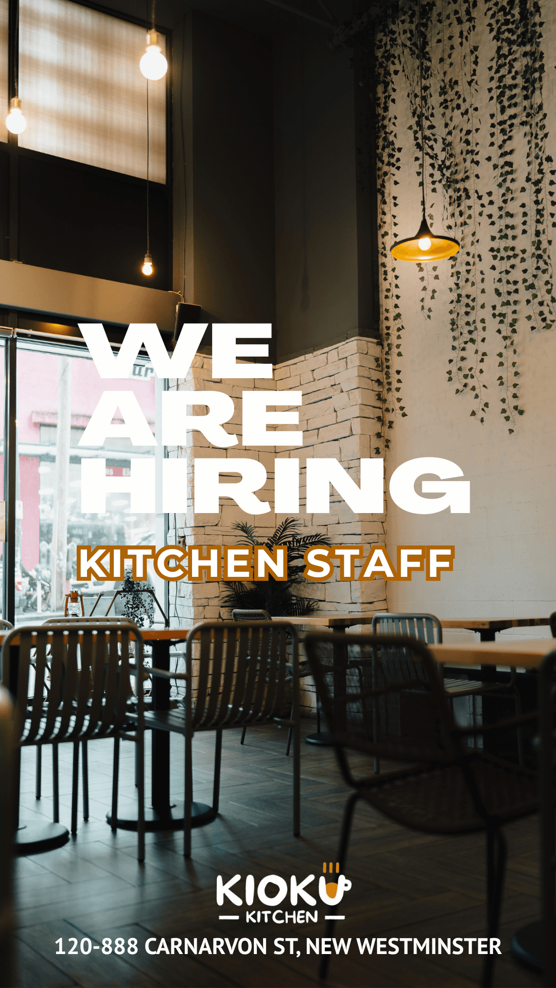 뉴웨스민스터에 위치한 퓨전일식당 Kioku Kitchen에서 키친스태프 구합니다!-이미지