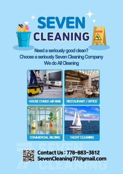 SevenCleaning LTD 에서 풀/파트 구인합니다 ^^-이미지
