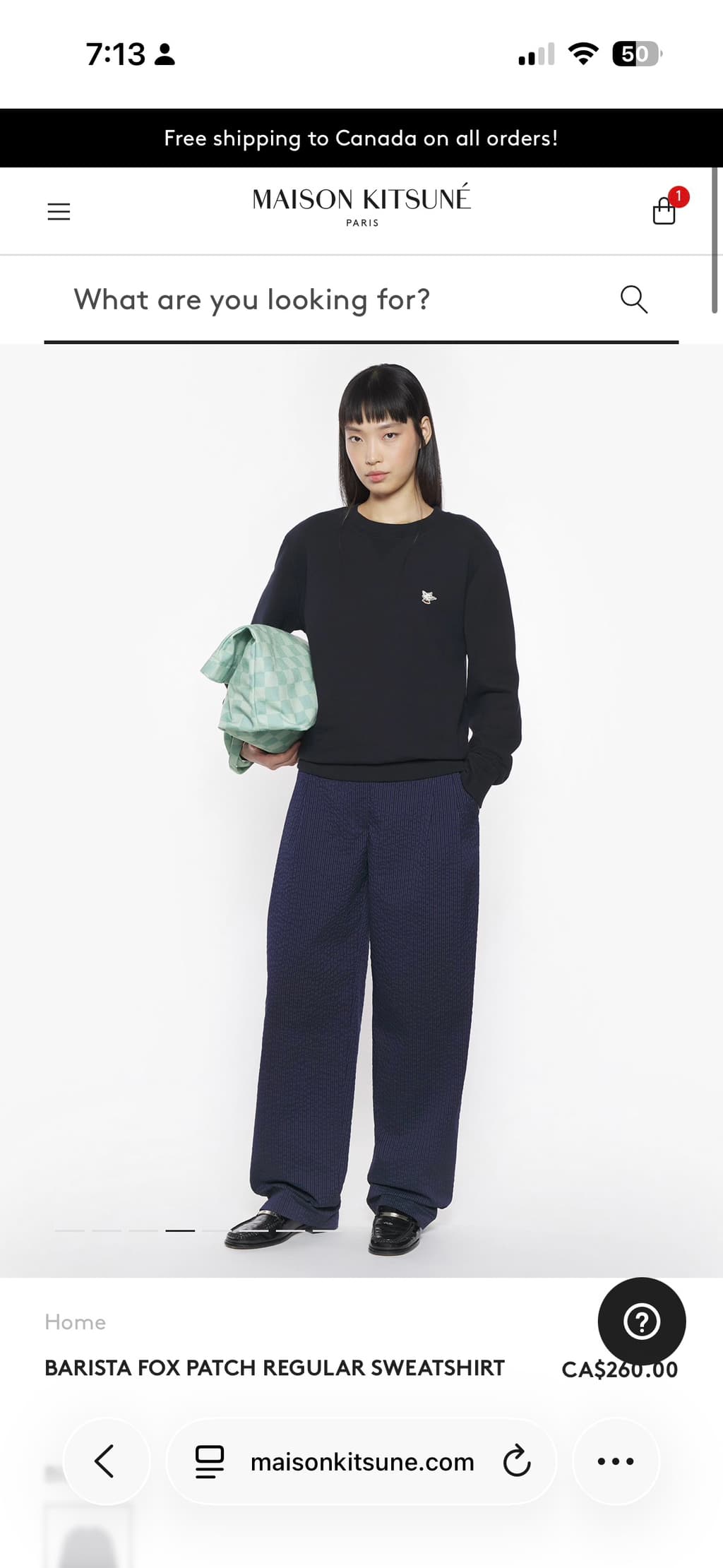 Maison-Kitsune-바리스타-폭스-패치-맨투맨xs-New-팔아요-260200-zKRRD-이미지