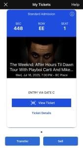 Weeknd-콘서트-티켓-7월16일-BC-Place-G2myU-이미지