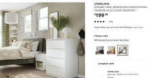 IKEA-서랍장-램프-아이방-벽등-7JYX8-이미지