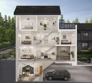 3bed+flex+2bath Lougheed Townhouse(1483 Sqft) 썸네일