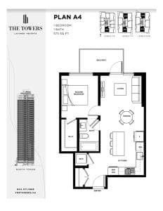 랭리 고층콘도 23층 원베드 렌트 합니다. 썸네일