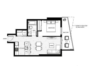 길모어/브렌트우드 신축 1베드, 1베쓰 아파트 썸네일